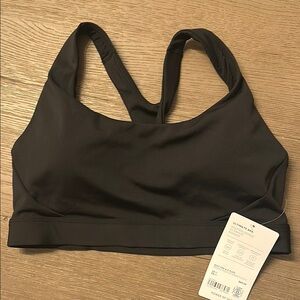 Black Racerback Sports Bra with Wide Straps